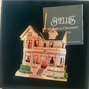 Shelia’s Tinker Toy House Ornament with Box and Stand 1996